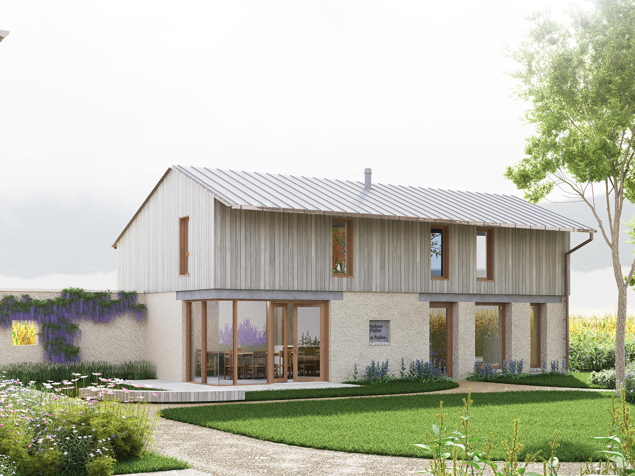Transformation d'une grange en maison d'hôtes dans les Landes - Numen Architecture