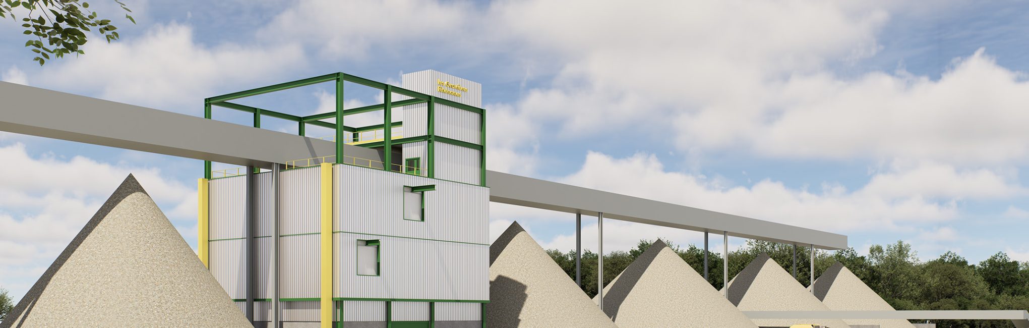 Construction d'un bâtiment de process dans une gravière à Rhinau, Bas-Rhin - Numen Architecture