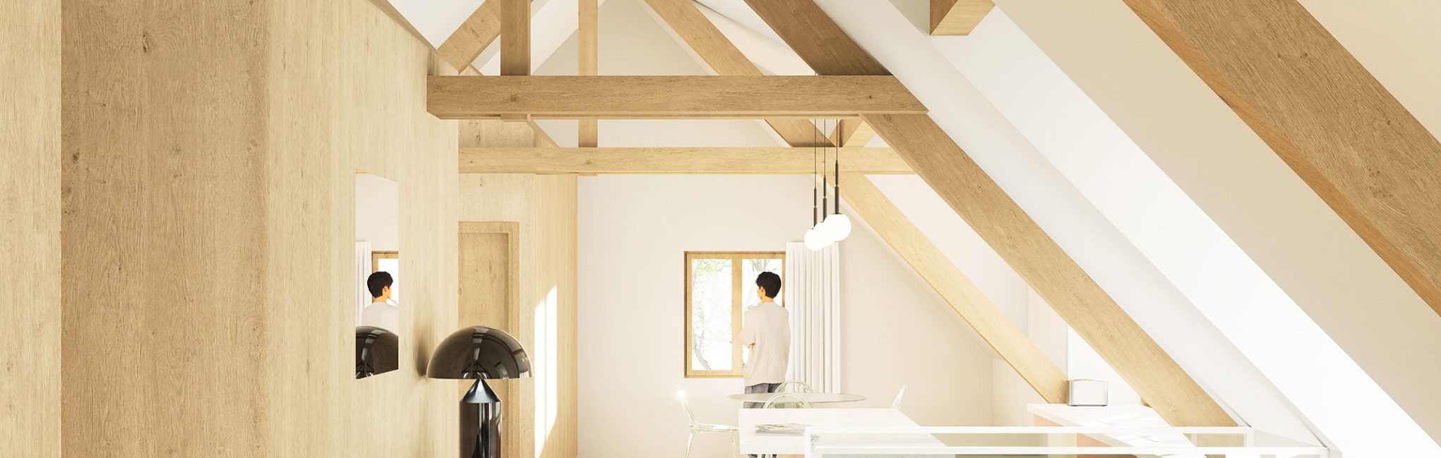 Aménagement de combles en logement à Muttersholtz en Alsace - Numen Architecture